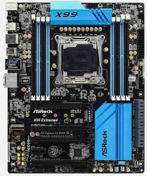 ASRock X99 Extreme4 Intel X99 LGA2011-3 DDR4 SATA3 M.2 ATX Motherboard 中古