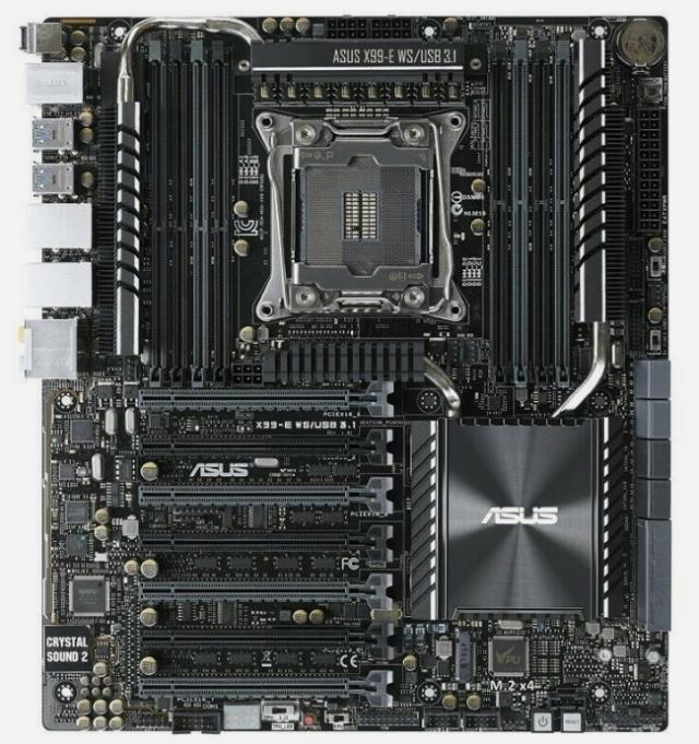 ASUS X99-E WS/USB3.1 Intel X99 LGA 2011-V3 DDR4 M.2 USB 3.1 Motherboard 中古