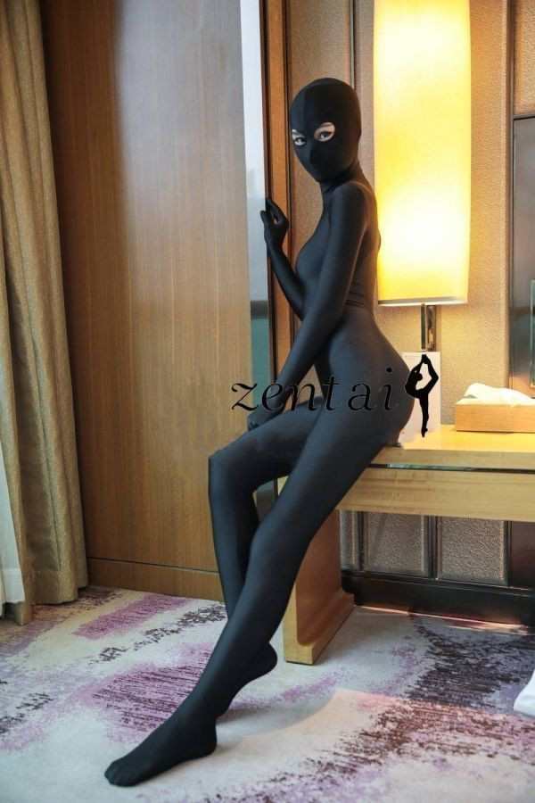 全身タイツ 目開き 黒 男性女性兼用 XLサイズ ゼンタイ コスプレ ZENTAI レオタード ボディースーツ 仮装 イベント コスチューム 戦隊