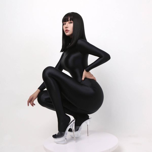 全身タイツ ラテックス 黒 男性用 XLサイズ ゼンタイ コスプレ ZENTAI