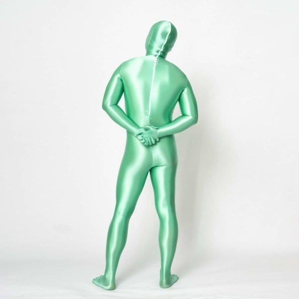全身タイツ 超光沢 緑 男性女性兼用 Lサイズ ゼンタイ コスプレ ZENTAI