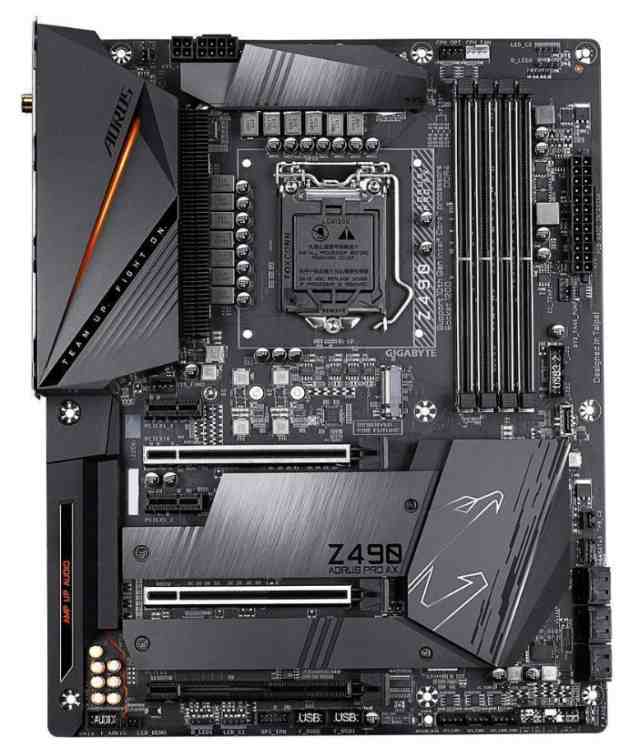 GIGABYTE Z490 AORUS PRO AX LGA 1200 Intel Z490 Dual M.2 SATA 6Gb/s ATX Motherboard 中古