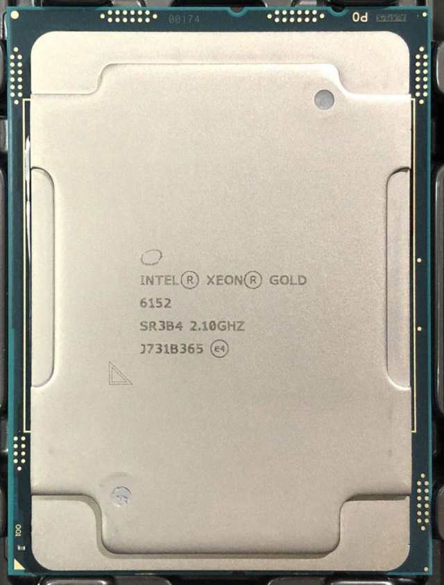 Intel Xeon Gold 6152 SR3B4 22C 2.1GHz 2.8/3.7GHz 30.25MB 140W LGA3647 DDR4-2666 中古