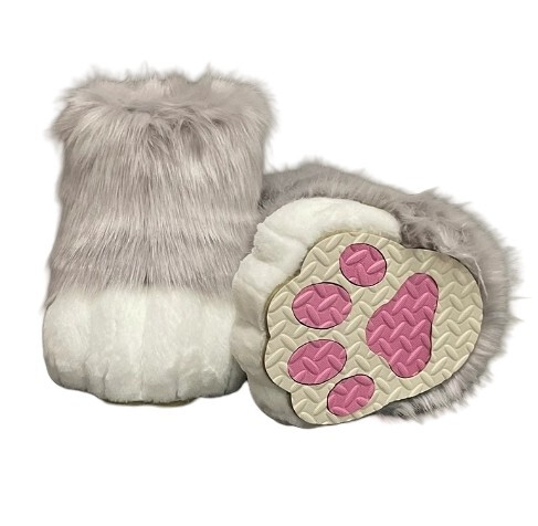 着ぐるみ ケモノ足 ライトグレー Lサイズ 24.5~27CM ケモノ脚 ファースーツ ケモノ fursuit ぬいぐるみ コスプレ コスチューム kigurumi