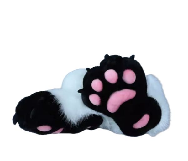 着ぐるみ ケモノ足 靴下 白と黒 フリーサイズ 21.5ー28CM ケモノ脚 ファースーツ fursuit ぬいぐるみ コスプレ コスチューム kigurumi