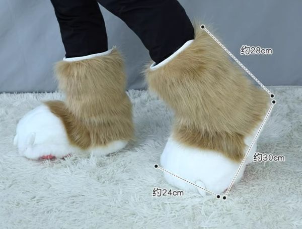 着ぐるみ ケモノ足 靴下 茶色 フリーサイズ 21.5ー28CM ケモノ脚