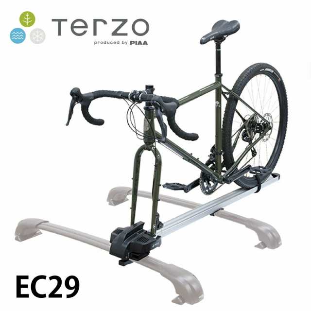 販売の人気 Terzo テルッツォ ルーフ サイクルキャリア フォークダウンタイプ EC29 イージーロック ロック付 自転車 キャリア 簡単脱着  車載 車に付 カー用品・バイク用品