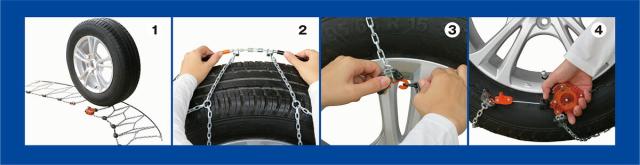 スノーチェーン ルッド イージートップ L060 簡単取付 ジャッキアップ不要 冬 雪 タイヤ 滑り止め 006276 RUD easytop 165R13 165/80R13 175R13 175/80R13 175/70R13 185/75R13 横滑りしにくい 静粛性 コンパクト収納_1