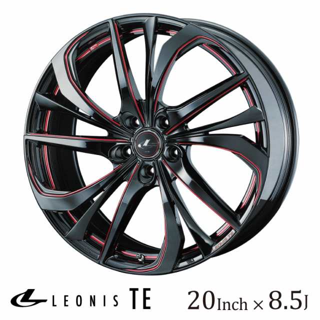 WEDS ウェッズ レオニス TE 20インチ 8.5J カラー:BK/SC[RED] ブラック SCマシニングレッド LEONIS TE ホイール かっこいい ドレスアップ TPMS対応 ティーイー