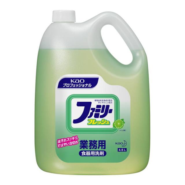 花王プロフェッショナル ファミリーフレッシュ 業務用(4.5L) × 4個 業務用食器用洗剤  キッチン用洗剤 液体洗剤 洗剤 食器 台所洗剤 油汚れ