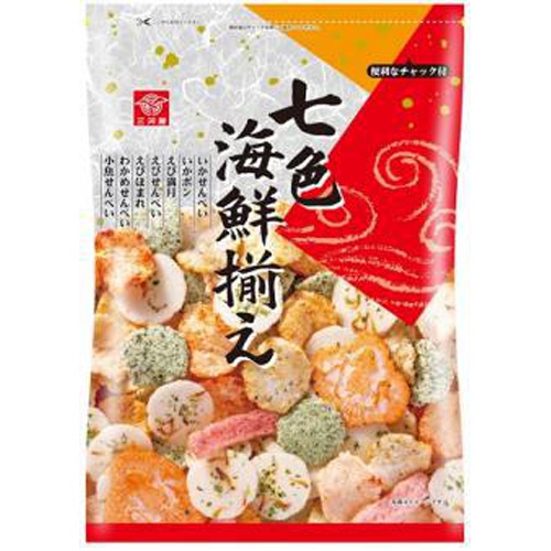 三河屋製菓　七色海鮮揃え　１２５ｇ × 24個 お菓子  いかせん えびせん