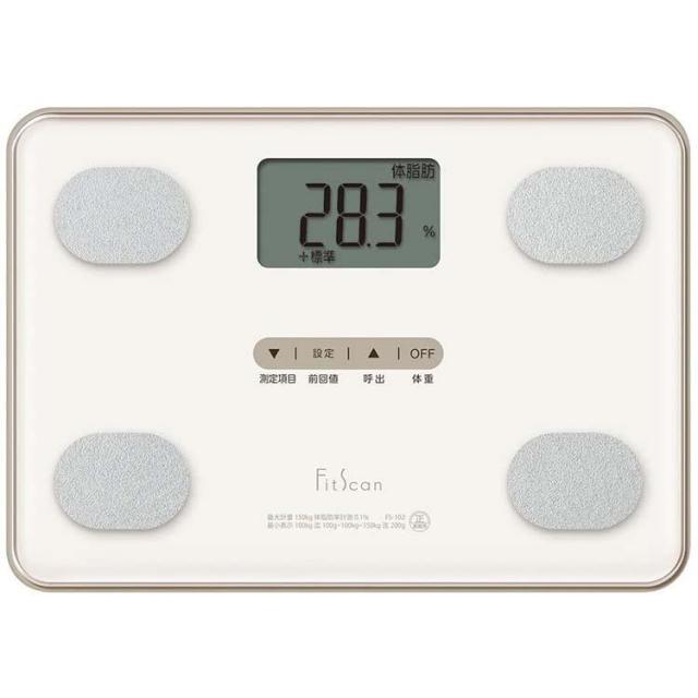 タニタ 体組成計 ヘルスメーター Fit Scan ナチュラルホワイト FS-102 