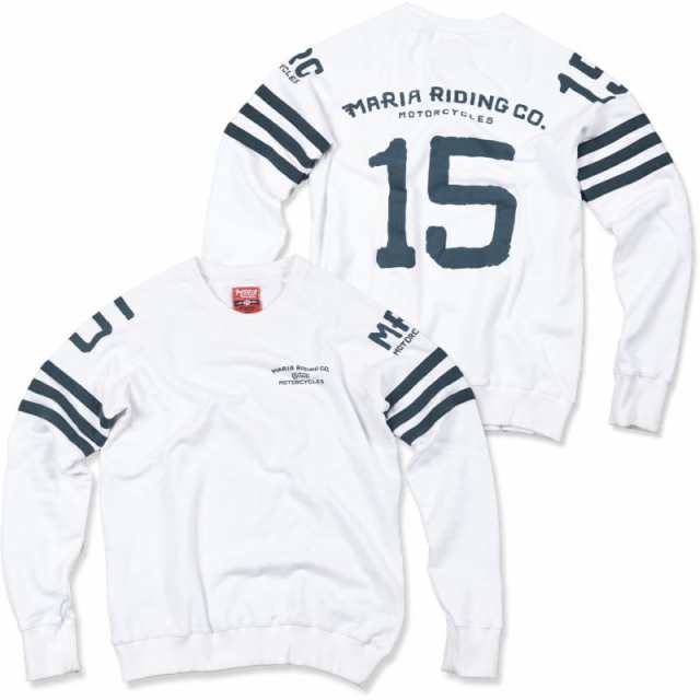 （マリア ライディング カンパニー/Maria Riding Company）SPADES MEN WINTER SWEATSHIRT WHITE