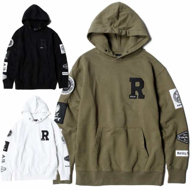 メンズ パーカー プルオーバー（リプレイ/REPLAY）HOODIE WITH BIKER PATCH