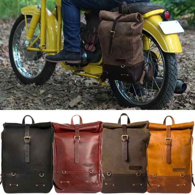 (トリップ マシン/Trip Machine）BACKPACK PANNIER - CLASSIC ROLL TOP レザー バックパック パニアバッグ バイク 2way