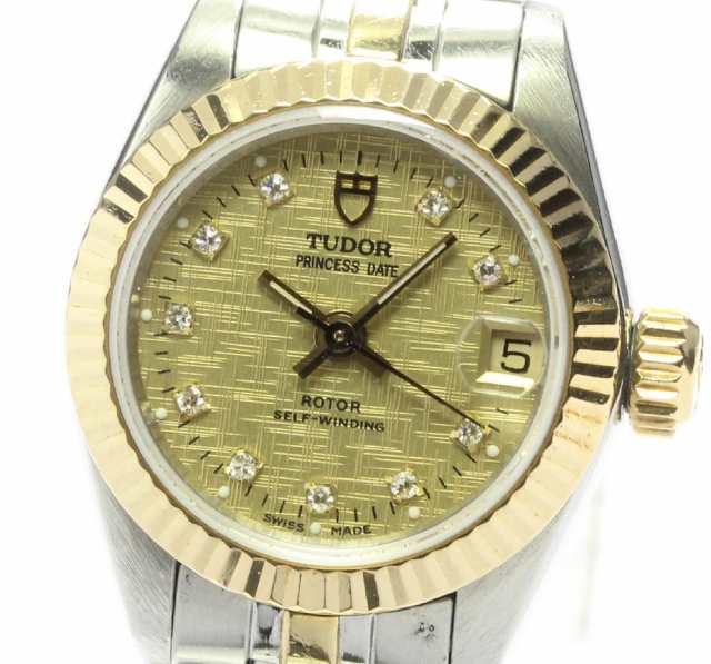 チュードル TUDOR 92513 プリンセス デイト 10Pダイヤ cal.2671 自動巻き レディース _603801