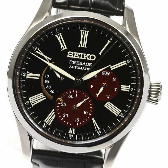 セイコー SEIKO SARW045/6R21-01F0 プレサージュ 漆・白檀塗限定モデル パワーリザーブ 自動巻き メンズ 極美品 箱付き_755181