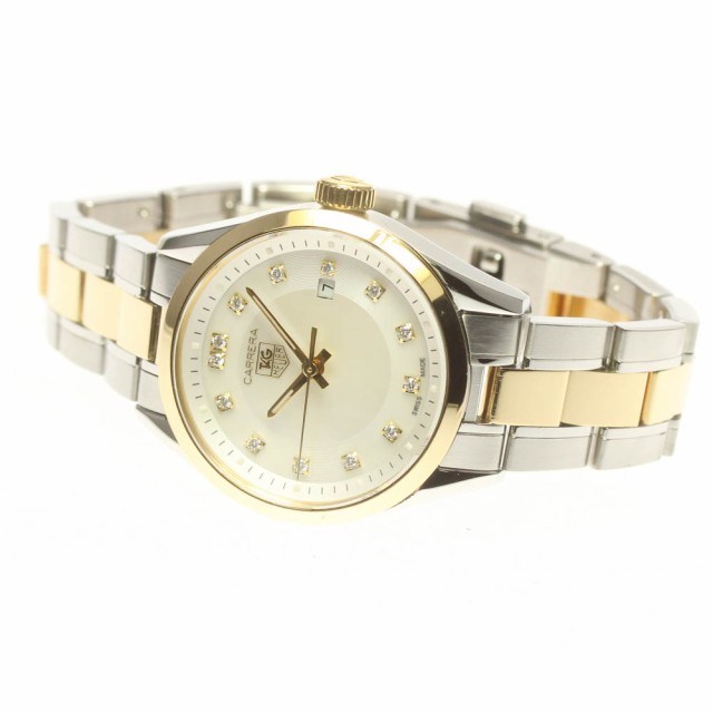 ☆良品★保証書付き【TAG HEUER】タグホイヤー カレラ 13Pダイヤ WV1450.BD0797 クォーツ レディース【ev20】