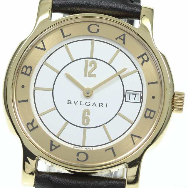 BVLGARI】ブルガリ ソロテンポ K18YG デイト ST35G クォーツ メンズ_