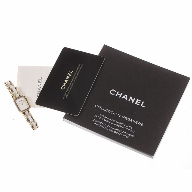 ☆良品★保証書付き【CHANEL】シャネル プルミエール K18YG ダイヤベゼル H2435 クォーツ レディース_711564【ev20】