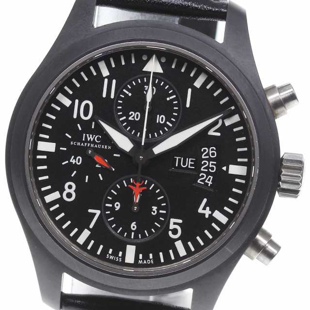 ☆良品 ★保証書付き【IWC SCHAFFHAUSEN】IWC パイロットウォッチ クロノグラフ トップガン IW378901 自動巻き メンズ_740560【ev15】の通販は