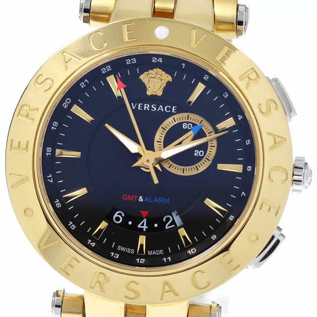 versace 腕時計 ヴェルサーチ Vレース デイト GMT アラーム