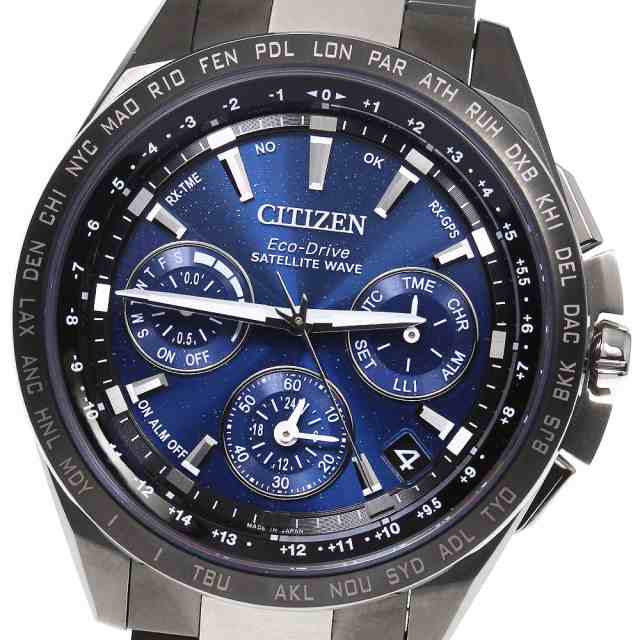 シチズン CITIZEN F900-T023177/CC9065 アテッサ サテライトウェーブ デイデイト ソーラー電波 メンズ 美品 _746941【ev15】