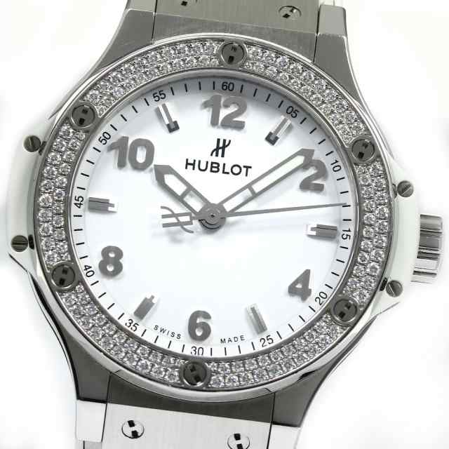 ウブロ HUBLOT 361.SE.2010.LR.1104 ビッグバン スチールホワイト ダイヤモンド クォーツ レディース 箱付き_751228