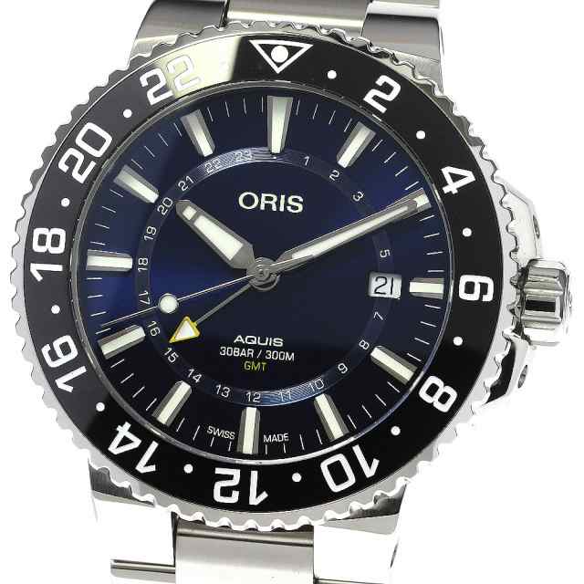 オリス ORIS 798 7754 4135 アクイス GMT デイト 自動巻き メンズ 美品