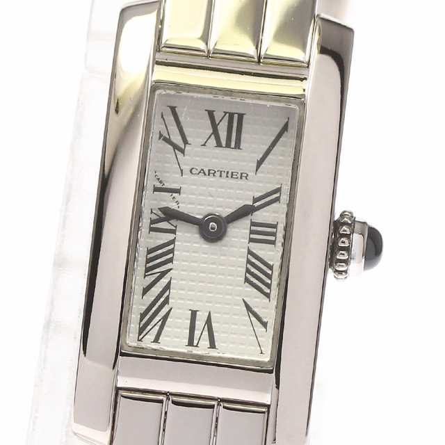 カルティエ CARTIER W15364W3 タンクアロンジェ ラニエール K18WG クォーツ レディース 箱付き_733896