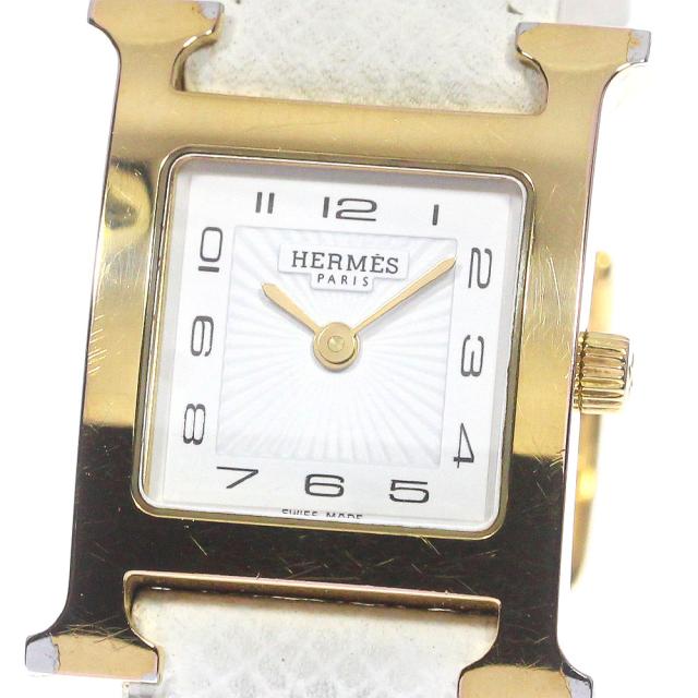 エルメス HERMES HH1.201 Hウォッチ クォーツ レディース 内箱付き_ 