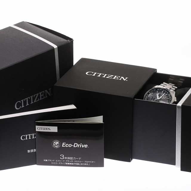 シチズン CITIZEN AT8040-57E/H804-T018696 アテッサ ダイレクトフライト エコドライブ ソーラー電波 メンズ 良品 箱付き_779362