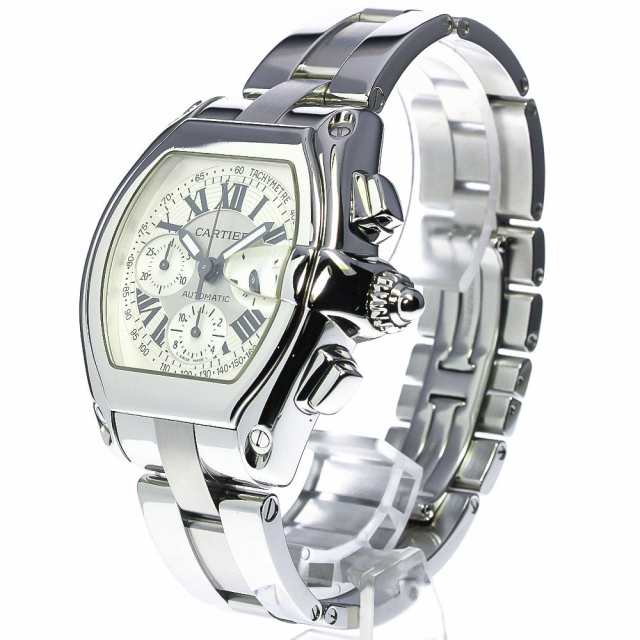 カルティエ CARTIER W62006X6 ロードスターLM クロノグラフ デイト 自動巻き メンズ 良品 _759754