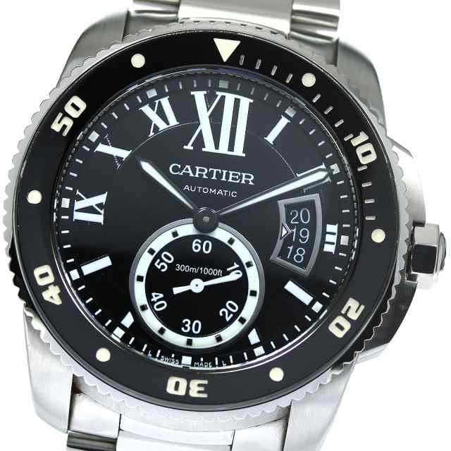 カルティエ CARTIER W7100057 カリブル ドゥ カルティエ ダイバー デイト 自動巻き メンズ 内箱・保証書付き_766409