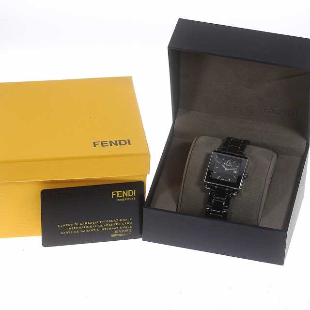 フェンディ FENDI 6200G クアドロ デイト クォーツ レディース 良品 箱・保証書付き_767378