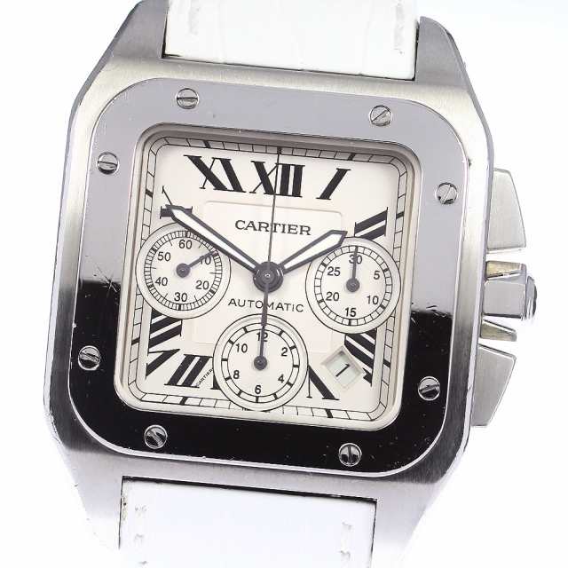 カルティエ CARTIER W20090X8 サントス100 XL クロノグラフ 自動巻き メンズ _763580