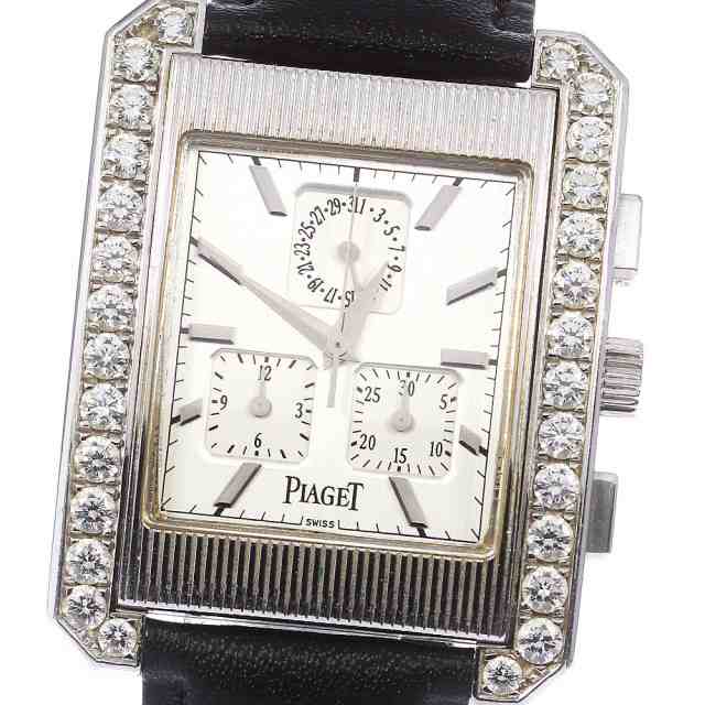 ピアジェ PIAGET プロトコール K18WG ダイヤベゼル クロノグラフ