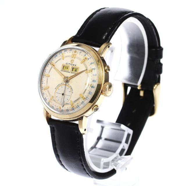 訳あり シチズン CITIZEN 50s カレンダーウォッチ 国産初トリプルカレンダー 手巻き メンズ _751503 腕時計メンズ