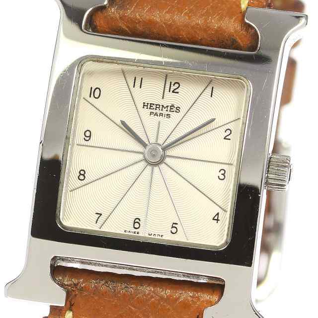 エルメス Hermes Hウォッチ HH1.210 クォーツ 時計 腕時計 レディース 送料無料 【あす楽】小キズありベゼル
