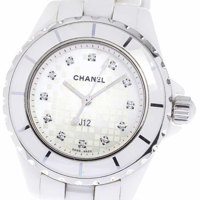 シャネル CHANEL H2511 J12 白セラミック 12Pダイヤ クォーツ レディース 保証書付き_790317｜au PAY マーケット