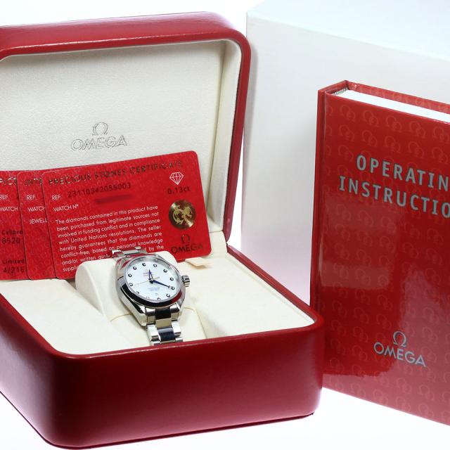 オメガ OMEGA 231.10.34.20.55.003 シーマスター アクアテラ ライダーカップMOP 12Pダイヤ 自動巻き レディース 美品 箱・保証書付_795760【ev20】の通販は