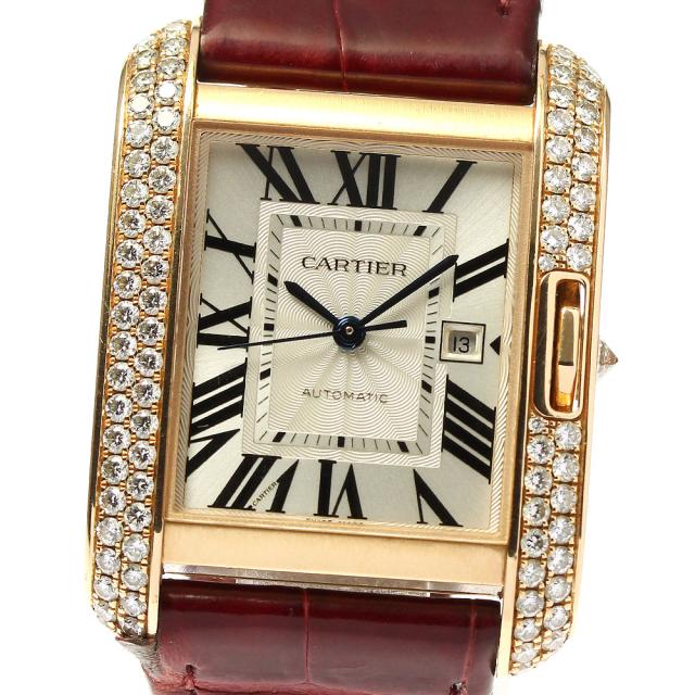 カルティエ CARTIER WT100016 タンクアングレーズ K18PG サイドダイヤ 自動巻き ボーイズ _792387 カルティエ CARTIER WT100016 タンクアングレーズ K18PG サイドダイヤ
