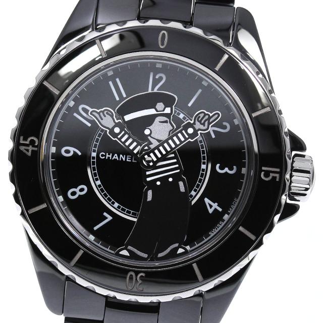 シャネル CHANEL H7609 マドモアゼル J12 ラ パウザ限定 黒セラミック 自動巻き メンズ 極美品 箱・保証書付き_796861 シャネル CHANEL H7609 マドモアゼル J12 ラ パウザ限定 黒セラミック
