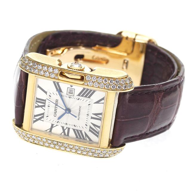 カルティエ CARTIER WT100017 タンクアングレーズ K18YG サイドダイヤ 自動巻き レディース _792409 カルティエ CARTIER WT100017 タンクアングレーズ K18YG サイドダイヤ