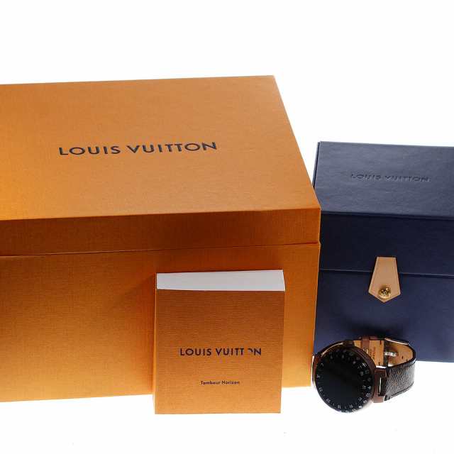 ルイ・ヴィトン LOUIS VUITTON QA02 タンブール ホライゾン ライトアップ マットブラウン クォーツ メンズ 美品  箱・保証書付き_798622