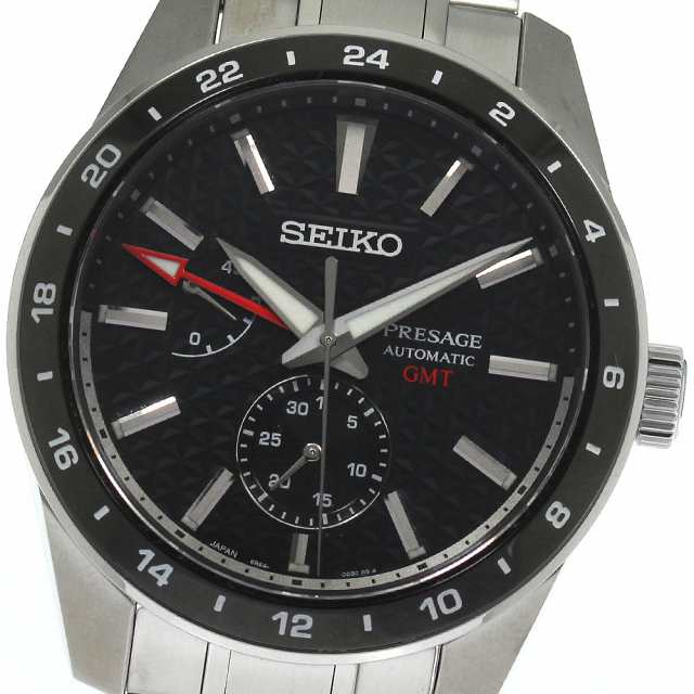 セイコー SEIKO SARF005/6R64-00C0 プレザージュ GMT 自動巻き メンズ 極美品 箱・保証書付き_805116