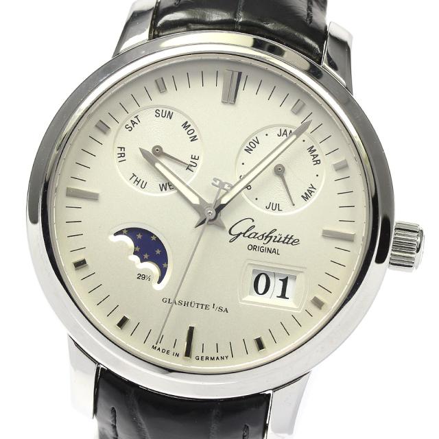 グラスヒュッテ・オリジナル GLASHUTTE ORIGINAL 100-06-13-02-04 セネタ カレンダー ムーンフェイズ 自動巻き メンズ 保証書付き_807884【ev15】の通販は