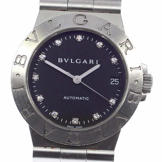 訳あり ブルガリ BVLGARI LCV35S ディアゴノ デイト 11Pダイヤ 自動巻き メンズ _807614