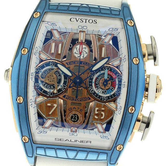 クストス CVSTOS CVT-SEA-REG-POR-CP5N SBST チャレンジ シーライナー レガッタ ポルトフィーノ デイト 自動巻き メンズ 箱・保証書_814076の通販は