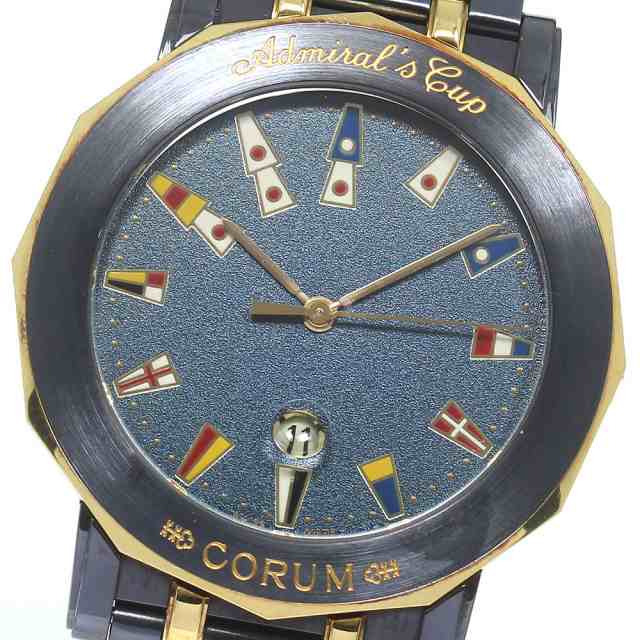 コルム CORUM 99.430.31.V585 アドミラルズカップ デイト クォーツ メンズ 良品 保証書付き_815787の通販は